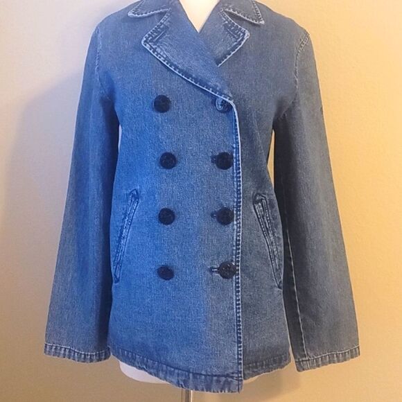 Lauren Ralph lauren jeans and co double-breasted denim size s petite - Picture 1 of 12